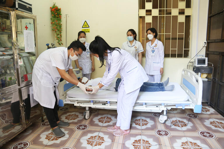 Bệnh viện Lão khoa - PHCN: hưởng ứng tháng An toàn vệ sinh lao động năm 2022